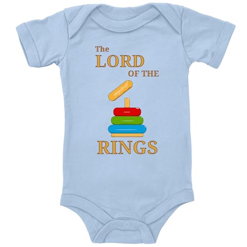 Blauer-Storch Baby Body in Hellblau Lord Of The Rings Herr der Ringe Spruch zur Geburt oder Geburtstag für Kleinkind Kurzarm Bio Baumwolle von Blauer-Storch