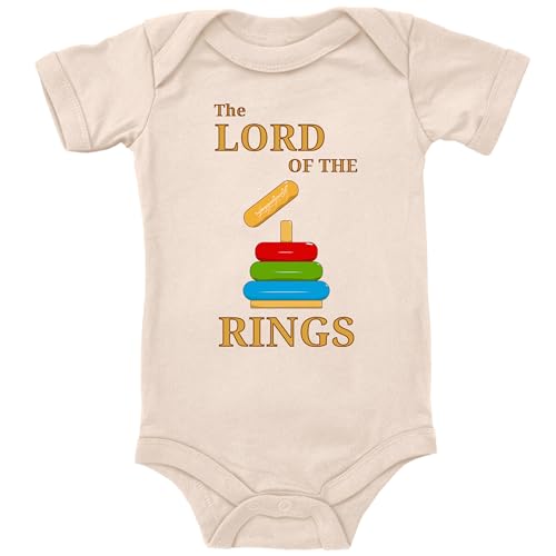 Blauer-Storch Baby Body in Natur Lord Of The Rings Herr der Ringe Spruch zur Geburt oder Geburtstag für Kleinkind Kurzarm Bio Baumwolle von Blauer-Storch