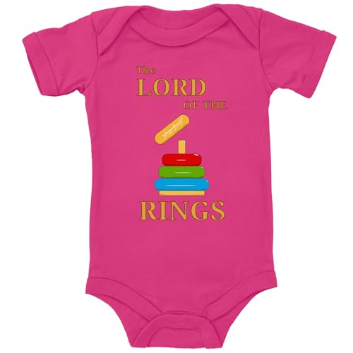 Blauer-Storch Baby Body in Pink Lord Of The Rings Herr der Ringe Spruch zur Geburt oder Geburtstag für Kleinkind Kurzarm Bio Baumwolle von Blauer-Storch