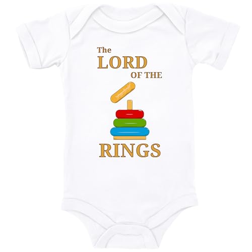Blauer-Storch Baby Body in Weiß Lord Of The Rings Herr der Ringe Spruch zur Geburt oder Geburtstag für Kleinkind Kurzarm Bio Baumwolle von Blauer-Storch