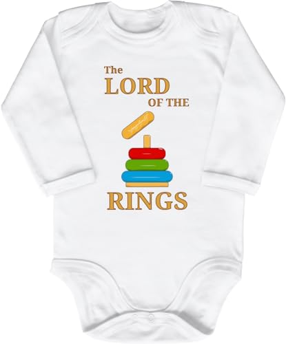 Blauer-Storch Baby Body in Weiß Lord Of The Rings Herr der Ringe Spruch zur Geburt oder Geburtstag für Kleinkind Langarm Bio Baumwolle von Blauer-Storch