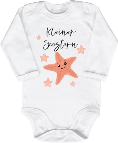 Blauer-Storch Baby Body kleiner Seestern Stern Geschenk für Kleinkind Langarm Bio Baumwolle von Blauer-Storch