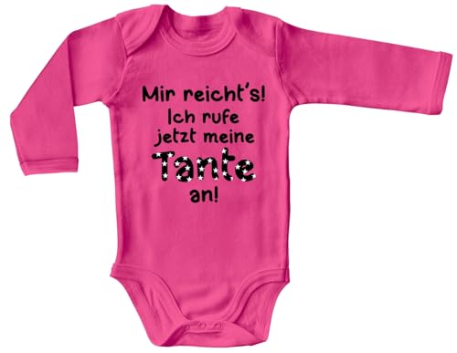 Blauer-Storch Baby Body mit Druck Mir Reichts, Ich rufe jetzt meine Tante an ! Geschenk für Kleinkind Langarm Bio Baumwolle von Blauer-Storch