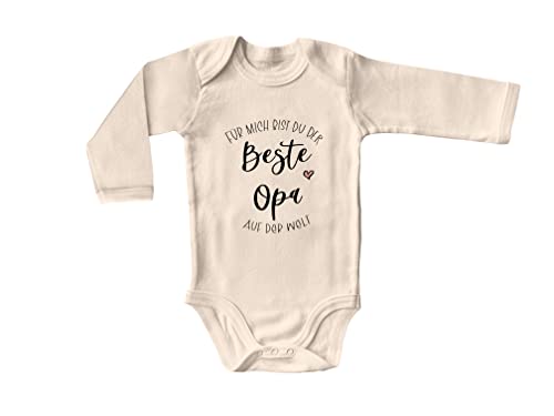 Blauer-Storch Baby Body mit Spruch Für mich bist du der beste Opa Geschenk zur Geburt für Kleinkind Langarm Bio Baumwolle von Blauer-Storch