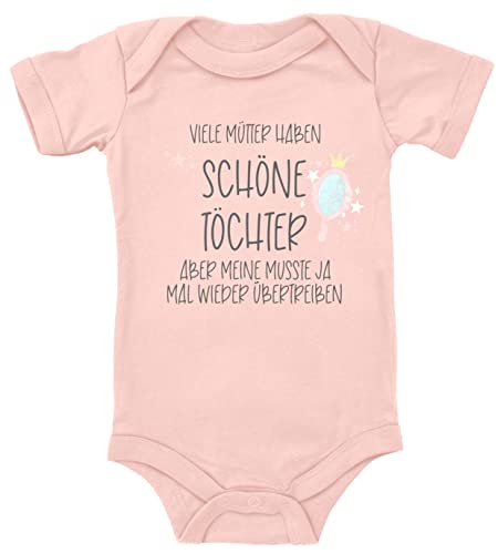 Blauer-Storch Baby Body mit Spruch Viele Mütter haben schöne Töchter aber meine musste ja mal wieder übertreiben Geschenk für Kleinkind Kurzarm Bio Baumwolle von Blauer-Storch