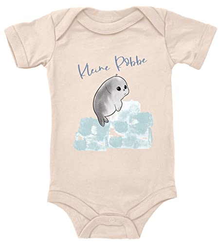 Blauer-Storch Baby Body süße kleine Robbe Eisberg Geschenk für Kleinkind Kurzarm Bio Baumwolle von Blauer-Storch