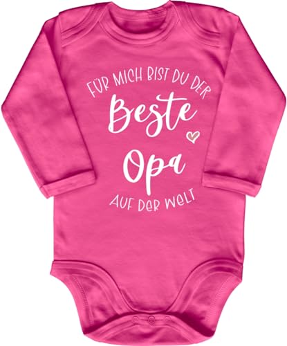 Blauer-Storch Babybody mit Druck Baby Body Für mich bist du der beste Opa auf der Welt Spruch Geschenk zur Geburt zum Geburtstag für Kleinkind Langarm Bio Baumwolle von Blauer-Storch