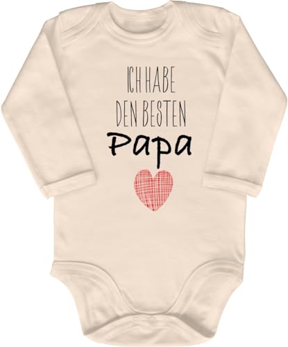 Blauer-Storch Babybody mit Druck Baby Body Ich habe den besten Papa Herz Geschenk zur Geburt zum Geburtstag für Kleinkind Langarm Bio Baumwolle von Blauer-Storch