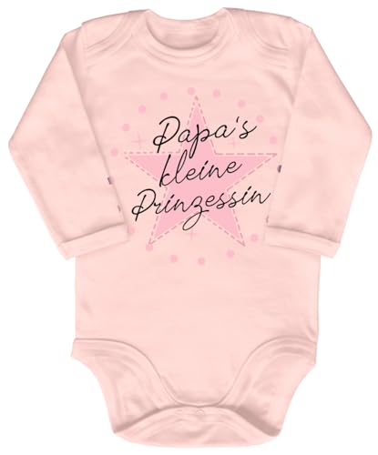 Blauer-Storch Babybody mit Druck Baby Body Papas kleine Prinzessin Stern Geschenk für Kleinkind Langarm Bio Baumwolle von Blauer-Storch