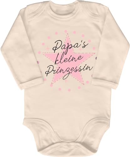 Blauer-Storch Babybody mit Druck Baby Body Papas kleine Prinzessin Stern Geschenk für Kleinkind Langarm Bio Baumwolle von Blauer-Storch