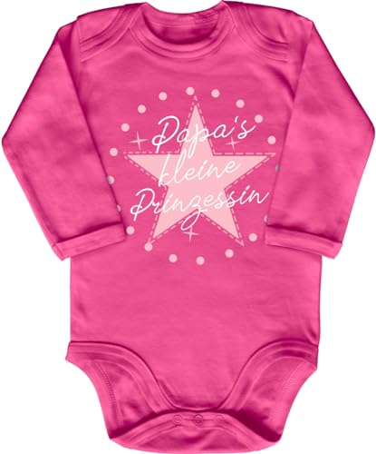 Blauer-Storch Babybody mit Druck Baby Body Papas kleine Prinzessin Stern Geschenk für Kleinkind Langarm Bio Baumwolle von Blauer-Storch