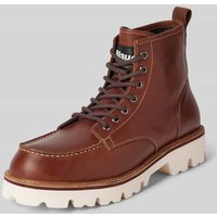 Blauer USA Schnürboots aus Leder mit Label-Detail Modell 'RUSK03' in Cognac, Größe 42 von Blauer USA