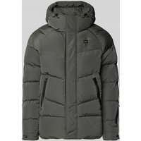 Blauer Usa Steppjacke mit Label-Patch Modell 'CROWN' in Graphit, Größe M von Blauer Usa
