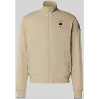 Blauer Usa Sweatjacke mit Stehkragen und Label-Stitching Modell 'CITY' in Beige, Größe XXL von Blauer Usa