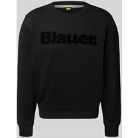 Blauer Usa Sweatshirt mit Label-Print Modell 'Crosby' in Black, Größe XXXL von Blauer Usa