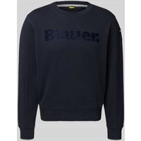 Blauer Usa Sweatshirt mit Label-Print Modell 'Crosby' in Marine, Größe XXL Blauer Usa Sweatshirt mit Label-Print Modell 'Crosby' in Marine, Größe XXL von Blauer Usa