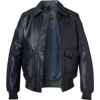 Blauer. USA Herren Lederblouson blau Ziegenleder unifarben von Blauer. USA