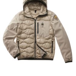 Blauer Beige Herren Wasserabweisende Daunenjacke von Blauer