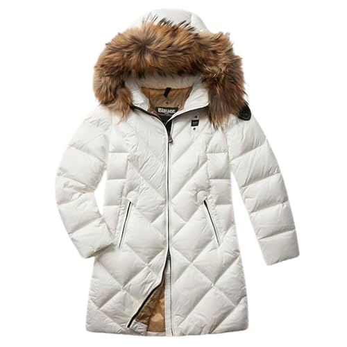 Blauer Damen IMPERMEABILE/Trench LUNGHI Imbottito Piuma Alternativer Daunenmantel, 102TT Bianco Neve int. Biscotto, L von Blauer