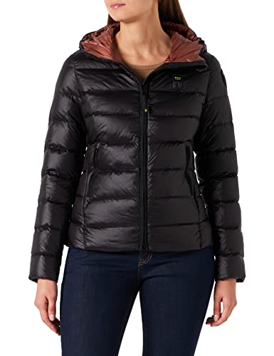 Blauer Damen Kurzjacke mit Federfüllung Steppjacke, 999ru Schwarz Int. Dunkler Rost, X-Large von Blauer