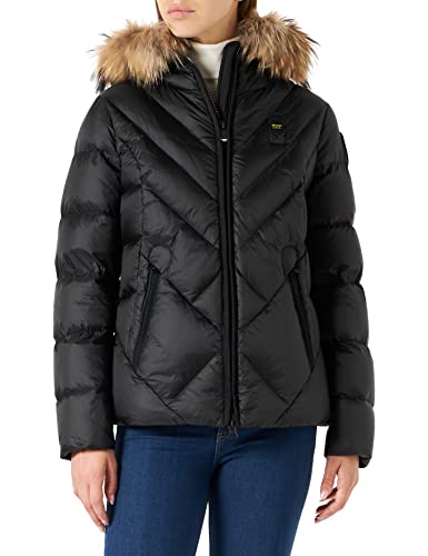 Blauer Damen Kurzjacke mit Federfüllung Steppjacke, 999tt Schwarz Int. Kekse, Large von Blauer