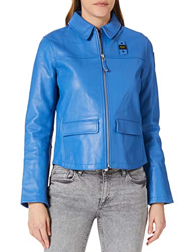 Blauer Damen Pelle Capo Spalla Sfoderato Lederjacke, 801 hellblau Saphirblau, XL von Blauer