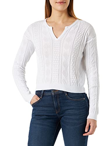 Blauer Damen Strickwaren Rundhalsausschnitt Pullover, 100 optisches Weiß, 40 von Blauer