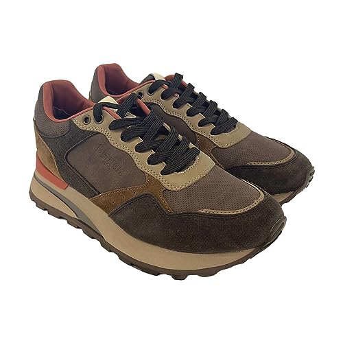 Blauer F3MARS03 Herren-Sneakers aus Leder mit Schnürsenkeln, braun, 43 EU von Blauer