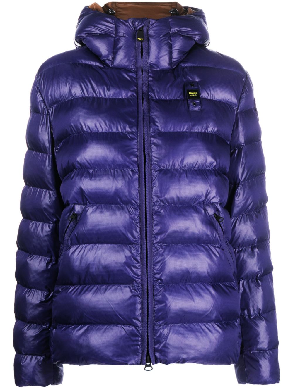 Blauer Gefütterte Kapuzenjacke von Blauer