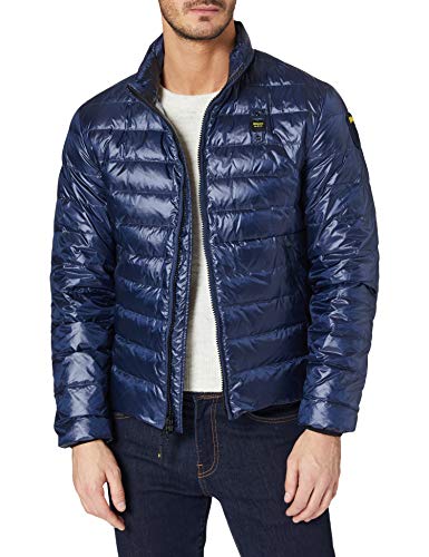 Blauer Herren Kurzjacke mit Federfüllung Steppjacke, 802 Zaffiro Scuro, L von Blauer