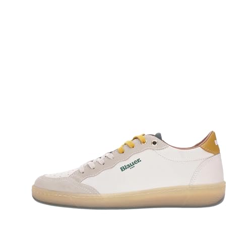 Blauer Herren Murray Sneaker White - Green - Yellow 41 EU von Blauer