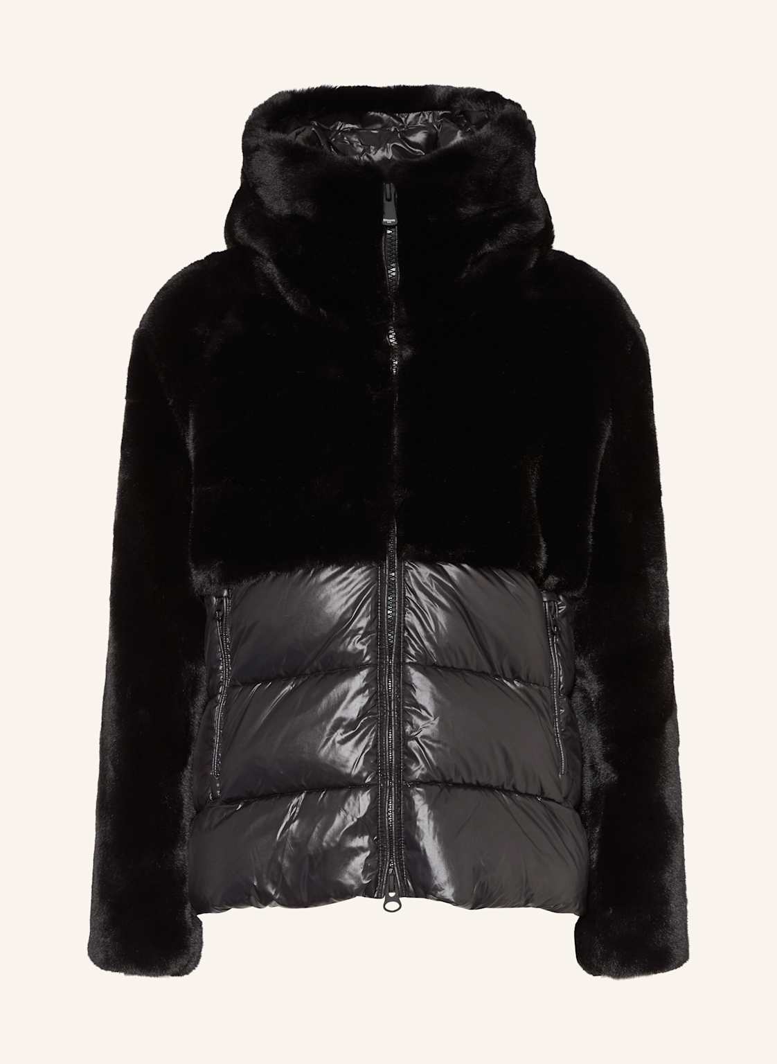 Blauer Kunstpelz-Jacke Fanevil Im Materialmix schwarz von Blauer