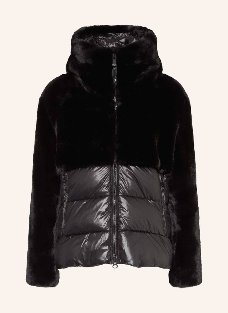Blauer Kunstpelz-Jacke Fanevil Im Materialmix schwarz von Blauer