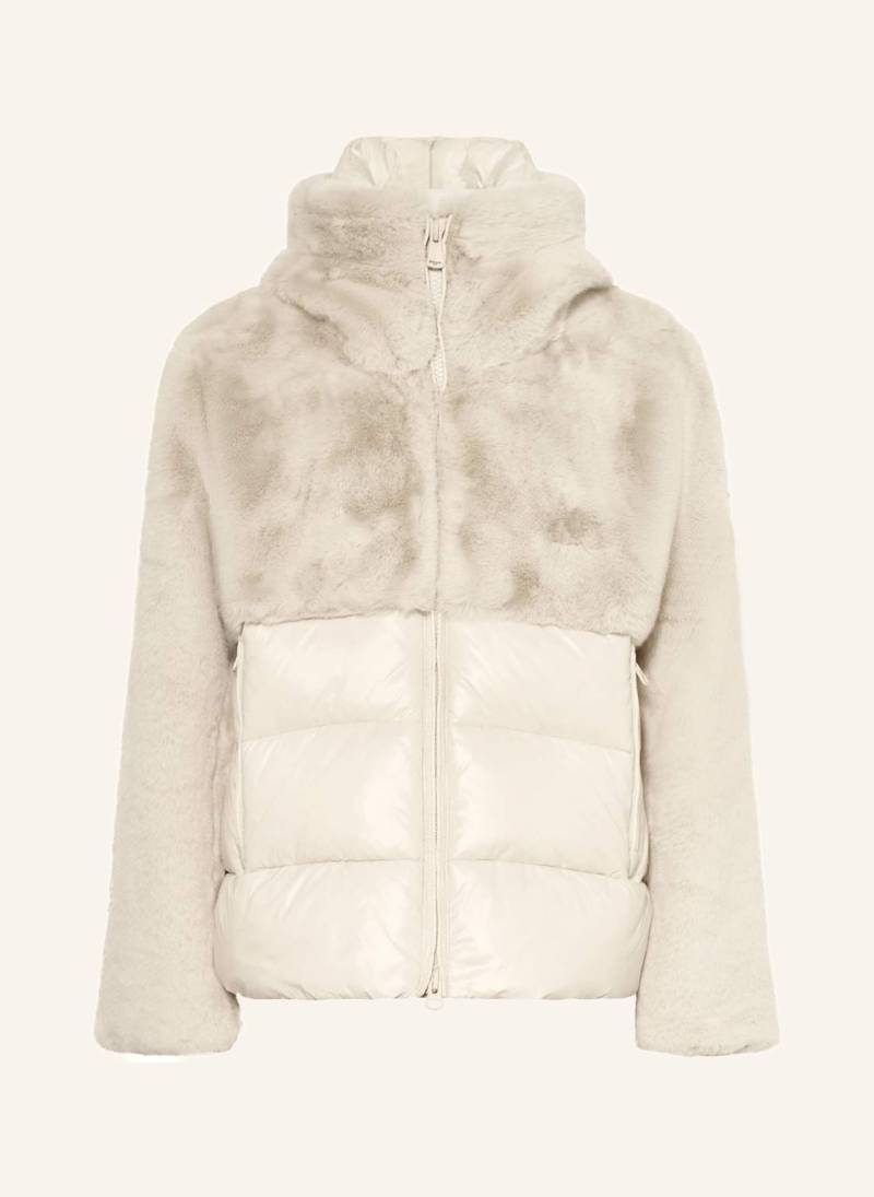 Blauer Kunstpelz-Jacke Fanevil Im Materialmix weiss von Blauer