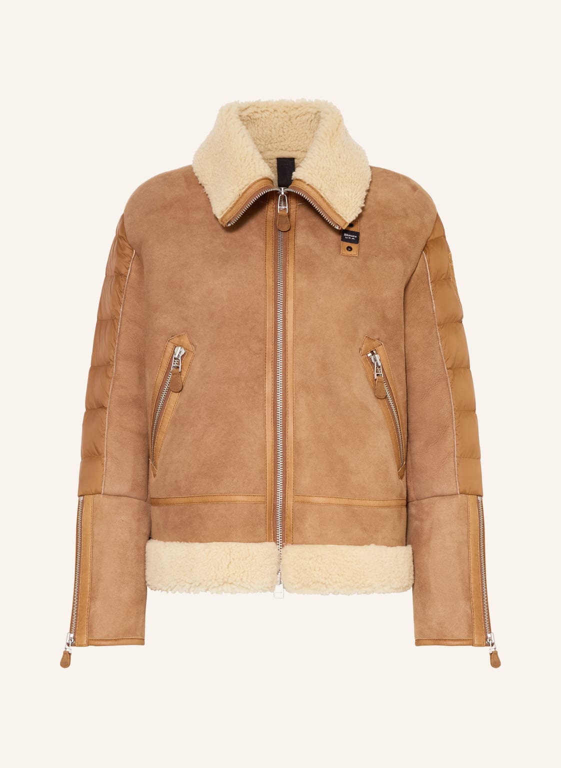 Blauer Lederjacke Alhambra Im Materialmix braun von Blauer