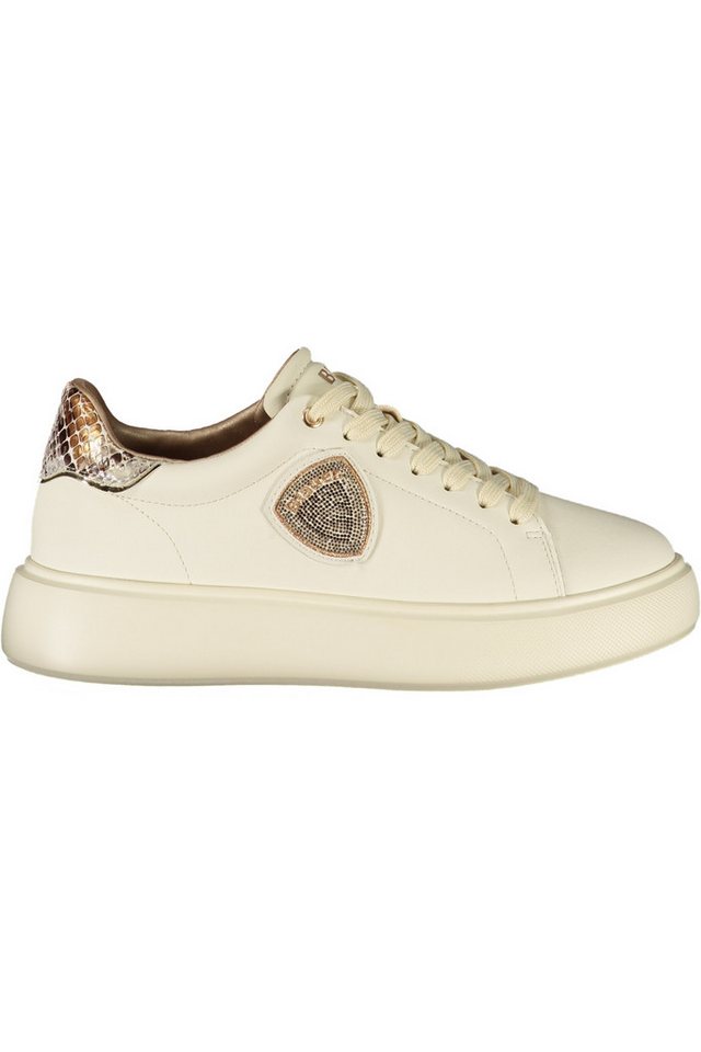 Blauer Sneaker Beige Sportschuhe für Damen mit Python-Details und von Blauer