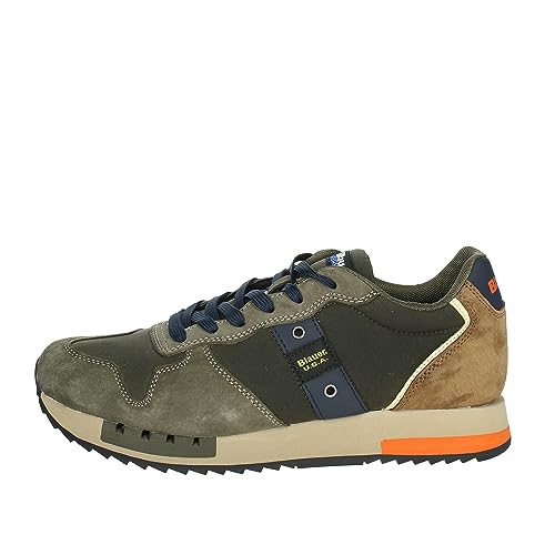 Scarpe Blauer sneaker Queens in suede/ tessuto military/ brown U24BU06 F3QUEENS01 45 von Blauer