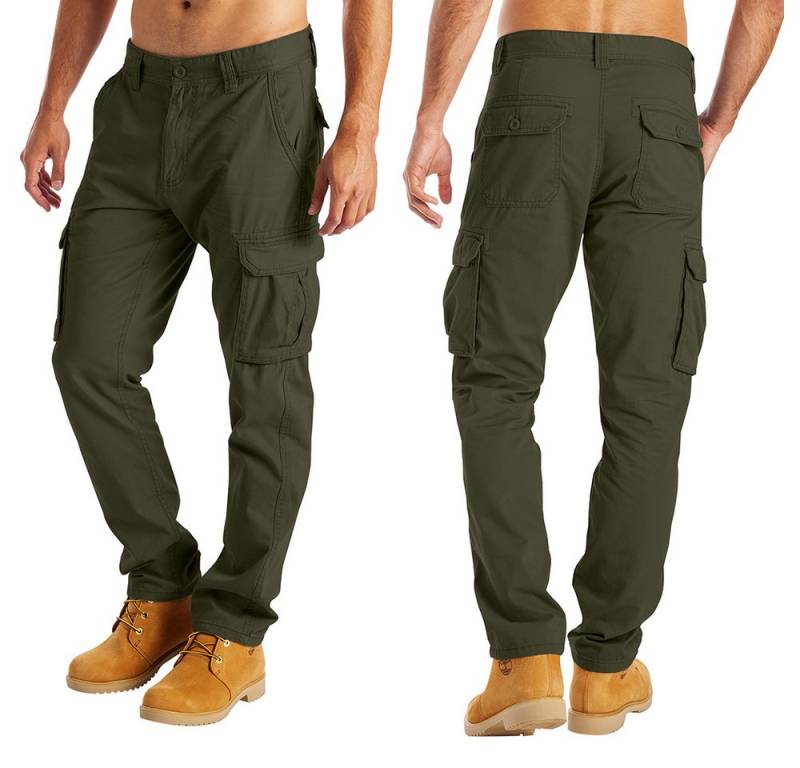 BlauerHafen Cargohose BlauerHafen Herren Cargo Hose 6 Taschen 100% Baumwolle Arbeitshose von BlauerHafen