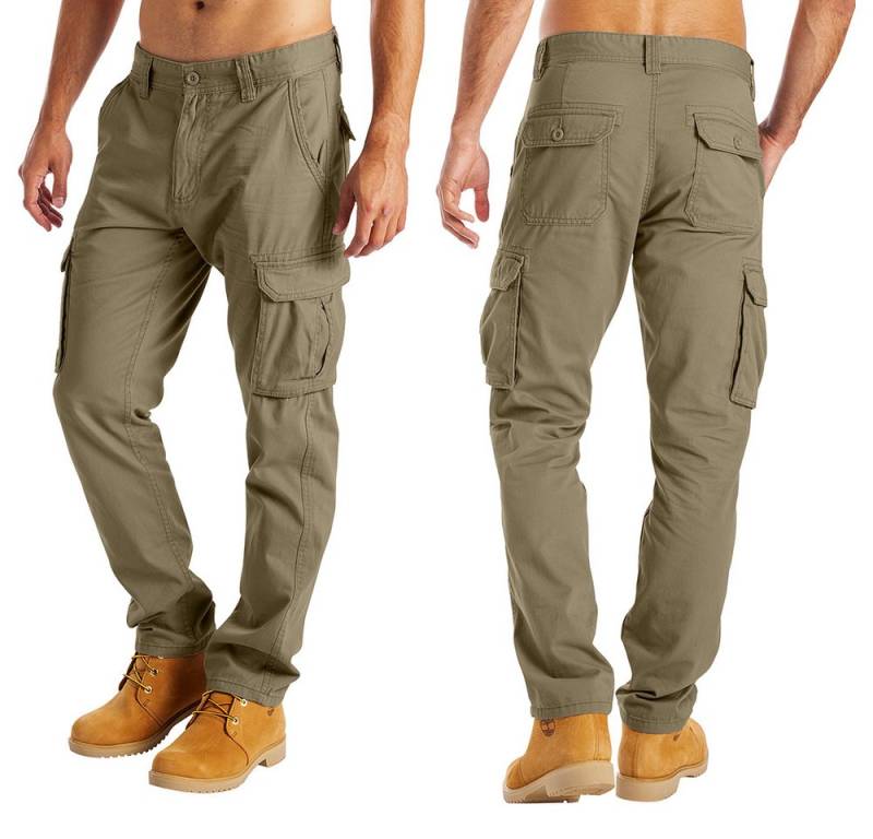 BlauerHafen Cargohose BlauerHafen Herren Cargo Hose 6 Taschen 100% Baumwolle Arbeitshose von BlauerHafen