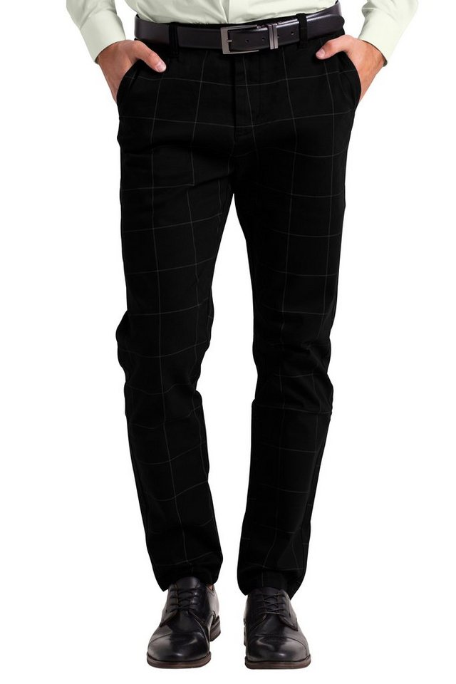 BlauerHafen Chinohose Herren Formaler Check Hose Slim-Fit Vintage Office Business Full Pants All sizes available 30''-38'' von BlauerHafen