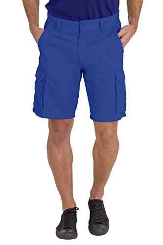 BlauerHafen Herren Cargo Arbeit Short 100% Baumwolle 6 Taschen Chino Sommer Work Safety Essential Half Pants All Waist 32-44 (Königsblau, 34W) von BlauerHafen