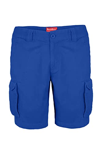 Herren Cargo Shorts 100% Baumwolle Combat Kurz Hose Normale Passform Bermuda (W38 (Taille: 99-101cm), Königsblau) von BlauerHafen