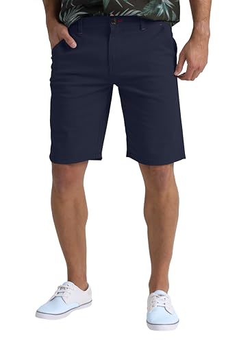 BlauerHafen Herren Chino Shorts klassisch Sommer schmale Passform lässige Baumwolle Halbe Hosen alle Taillengrößen 30–40 (Navy, 32W) von BlauerHafen
