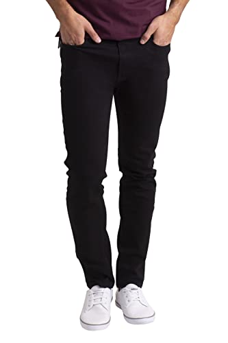 BlauerHafen Herren Designer Jeans Stretch Jeanshose Designer Casual Relaxed Regular Slim Fit Hose Destroyed Look Denim 5 Pocket Jeanshose Designer Hose Denim (Schwarz, 28W / 32L) von BlauerHafen