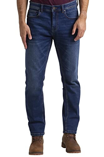 BlauerHafen Herren Knitted Jeanshose Slim-Fit Casual Supper Flex Stretch Denim Faded Wash Classic Comfort Designer Knit Denim Hose All Waist (Dunkelblau, 32W / 32L) von BlauerHafen