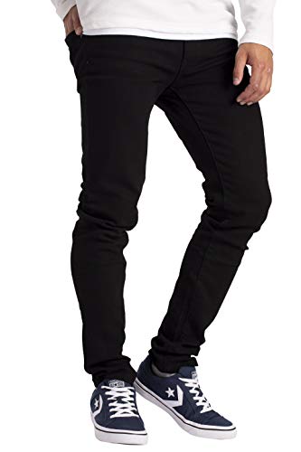 BlauerHafen Herren Slim Fit Jeanshose Stretch Designer Hose Super Flex Denim Pants (28W / 32L, Schwarz) von BlauerHafen