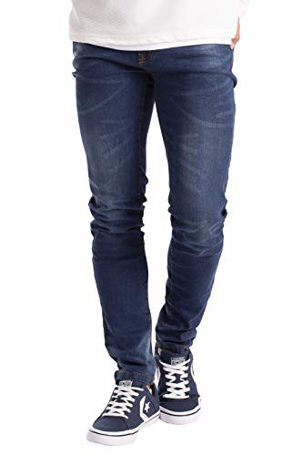 BlauerHafen Herren Slim Fit Jeanshose Stretch Designer Hose Super Flex Denim Pants (32W / 34L, Dunkelblau) von BlauerHafen