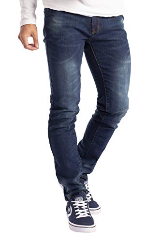 BlauerHafen Herren Slim Fit Jeanshose Stretch Designer Hose Super Flex Denim Pants (32W / 34L, Indigo) von BlauerHafen