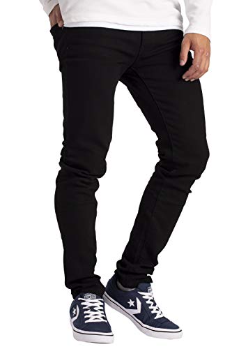 BlauerHafen Herren Slim Fit Jeanshose Stretch Designer Hose Super Flex Denim Pants (36W / 34L, Schwarz) von BlauerHafen