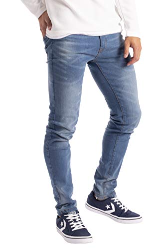 BlauerHafen Herren Slim Fit Jeanshose Stretch Designer Hose Super Flex Denim Pants (38W / 34L, Hellblau) von BlauerHafen